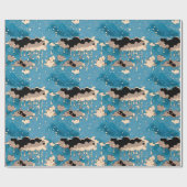 Wolken en regen cadeaupapier (Vlak)
