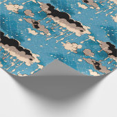 Wolken en regen cadeaupapier (Hoek)
