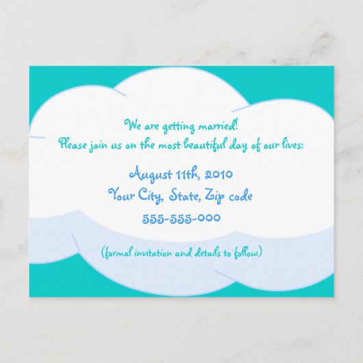 Wolken en regenboog - Bewaar de datumkaart Aankondigingskaart (Achterkant)