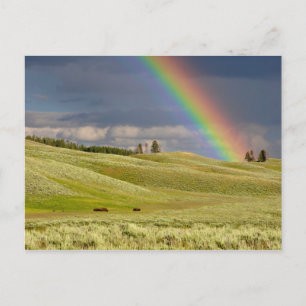 Wolken en regenboog briefkaart