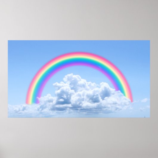 Wolken en regenboog poster (Voorkant)