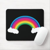 Wolken en regenboogkleurig geluid zwart muismat (Met muis)