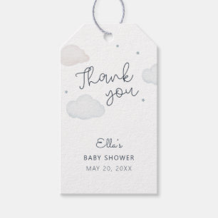 Wolken en sterren bedankt cadeaulabel