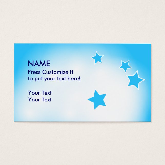 Wolken en sterren visitekaartjes (Voorkant)