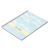 Wolken en vlinders pastel gepersonaliseerd notitieboek (Linkerzijde)