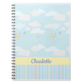 Wolken en vlinders pastel gepersonaliseerd notitieboek (Voorkant)