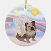 Wolken - Engelse Bulldog Angel Keramisch Ornament (Voorkant)