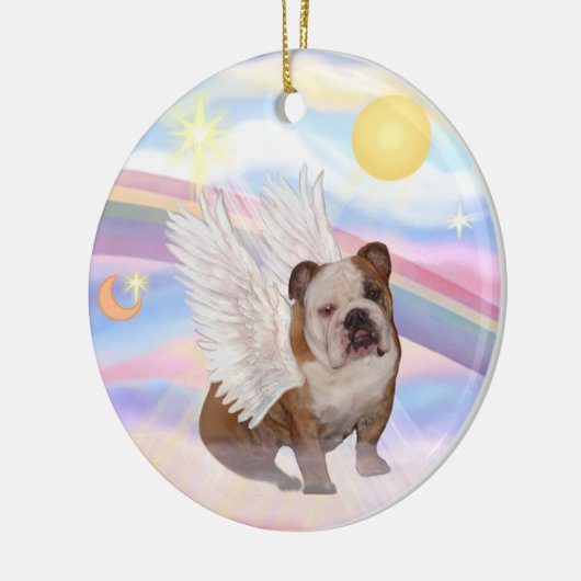 Wolken - Engelse Bulldog Angel Keramisch Ornament (Links)