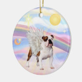 Wolken - Engelse Bulldog (bruin-wit) Keramisch Ornament (Links)