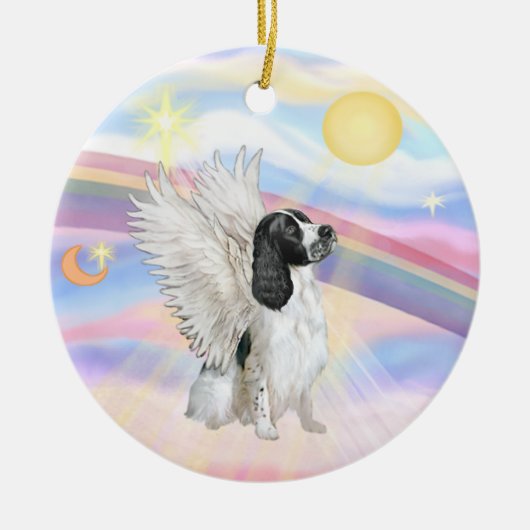 Wolken - Engelse Springer Spaniel Keramisch Ornament (Voorkant)