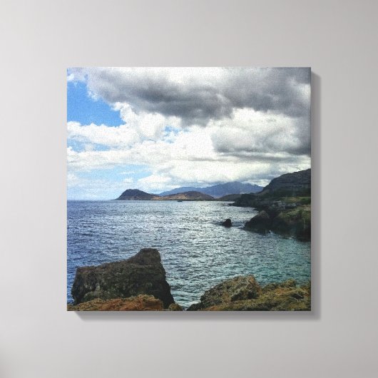 Wolken Foto aan Canvas met Oceaanlandschap (Voorkant)