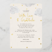 Wolken Genderneutraal Baby shower plat Dank u Folie Uitnodiging (Voorkant)