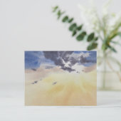 Wolken geschilderd in waterverf briefkaart (Staand voorkant)