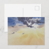 Wolken geschilderd in waterverf briefkaart (Voorkant / Achterkant)