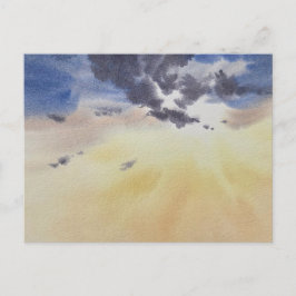 Wolken geschilderd in waterverf briefkaart