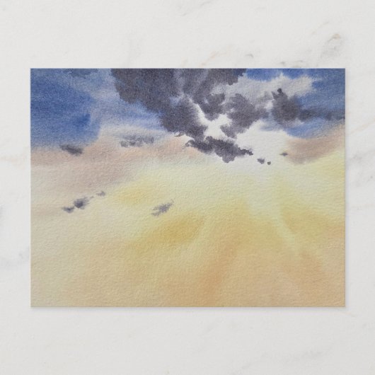 Wolken geschilderd in waterverf briefkaart (Voorkant)
