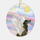 Wolken - Gestreepte Greyhound Keramisch Ornament (Links)