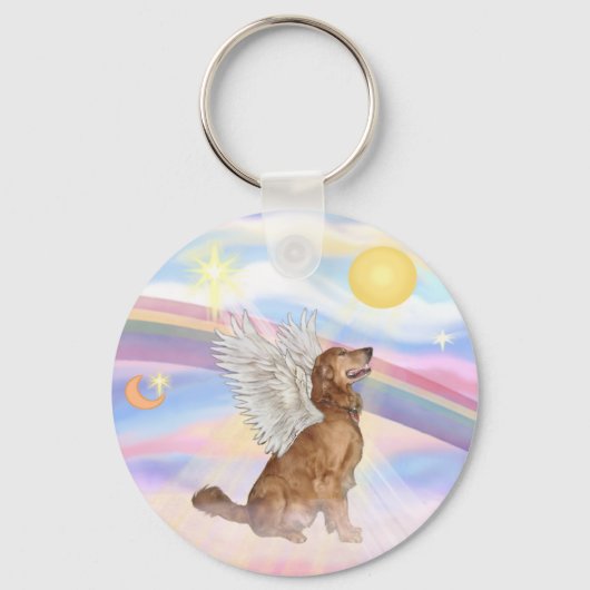 Wolken - Golden Retriever Angel (profiel) Sleutelhanger (Voorkant)
