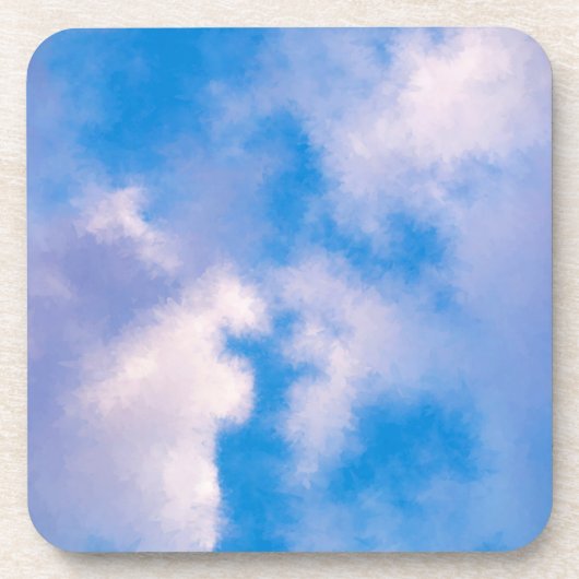 Wolken Harde plastic onderzetters met kurk achterk (Voorkant)