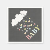 Wolken + Harten Baby showers servetten (Voorkant)