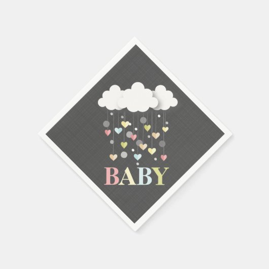 Wolken + Harten Baby showers servetten (Hoek)
