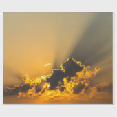 Wolken, hemel & gele zonsondergang cadeaupapier (Vlak)