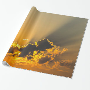 Wolken, hemel & gele zonsondergang cadeaupapier