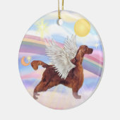 Wolken - Ierse Setter Keramisch Ornament (Links)