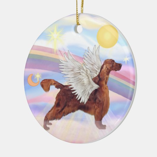 Wolken - Ierse Setter Keramisch Ornament (Links)