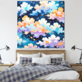 Wolken in beweging canvas afdruk (Insitu (Slaapkamer))