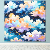 Wolken in beweging canvas afdruk (Insitu (Houten vloer))