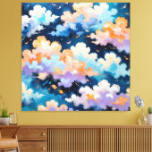 Wolken in beweging canvas afdruk (Insitu (Woonkamer))