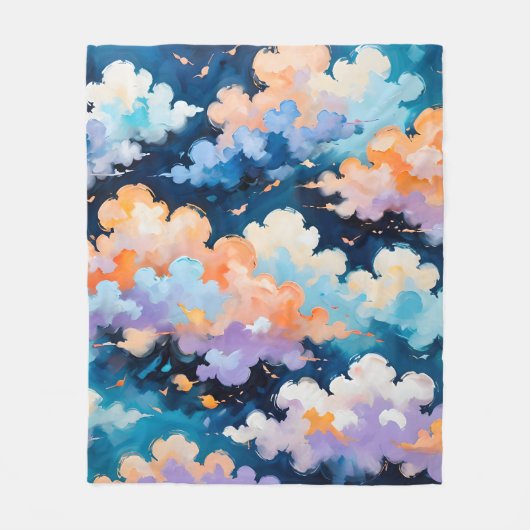 Wolken in beweging fleece deken (Voorkant)