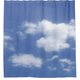 wolken in blauwe lucht douchegordijn