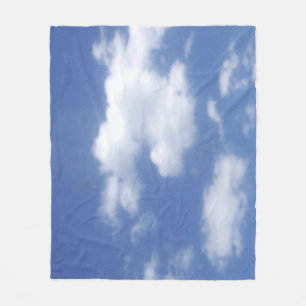 wolken in blauwe lucht fleece deken
