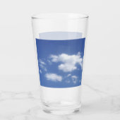 wolken in blauwe lucht glas (Achterkant)