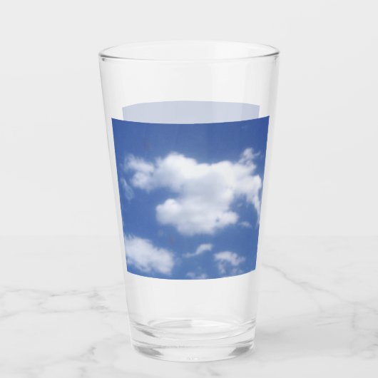 wolken in blauwe lucht glas (Voorkant)