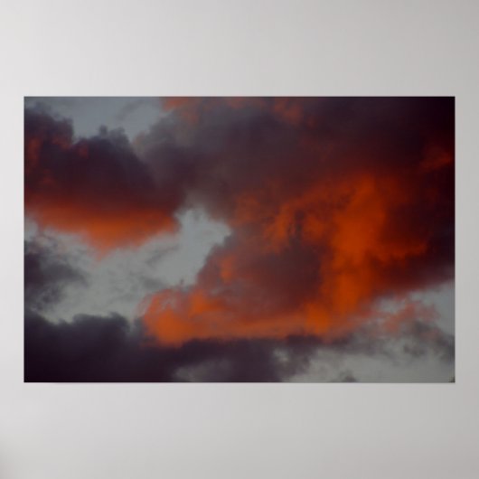 wolken in brand poster (Voorkant)
