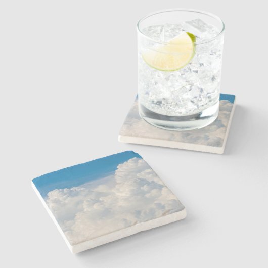 Wolken in de hemel stenen onderzetter (Zijkant)