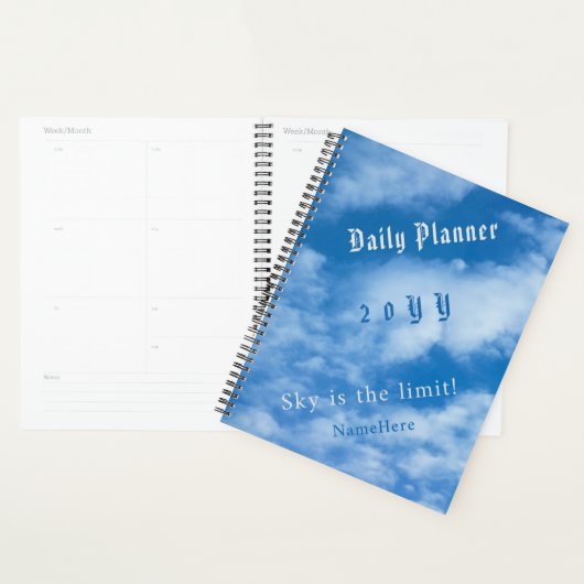 Wolken in de lucht blauw en wit gepersonaliseerd planner (Display)