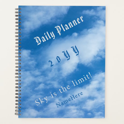 Wolken in de lucht blauw en wit gepersonaliseerd planner (Voorkant)