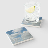 Wolken in de lucht stenen onderzetter (Zijkant)
