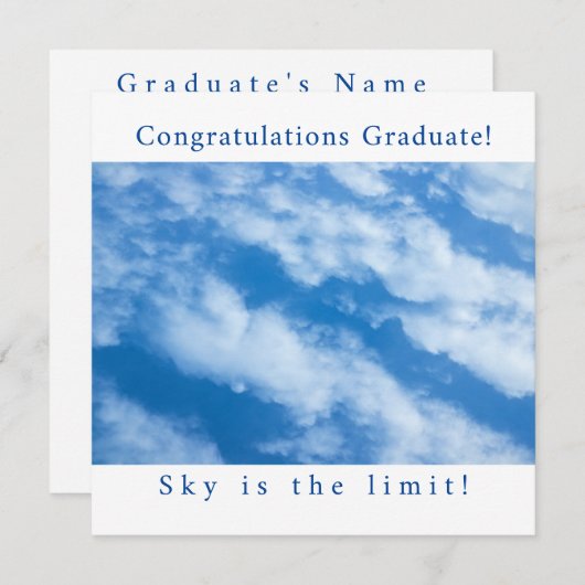 Wolken in de Sky Flat Kaart (Voorkant / Achterkant)