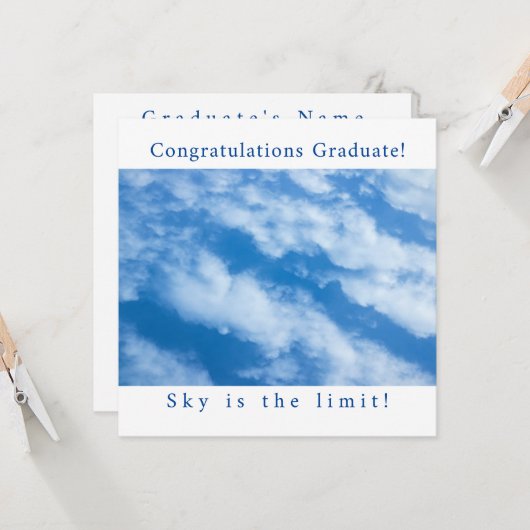 Wolken in de Sky Flat Kaart (Voorkant / Achterkant in situ)