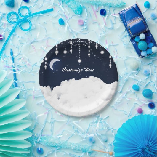 Wolken in de sterrenhemel hemelse sprankeling papieren bordje (Feest)