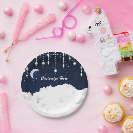 Wolken in de sterrenhemel hemelse sprankeling papieren bordje (Feest)