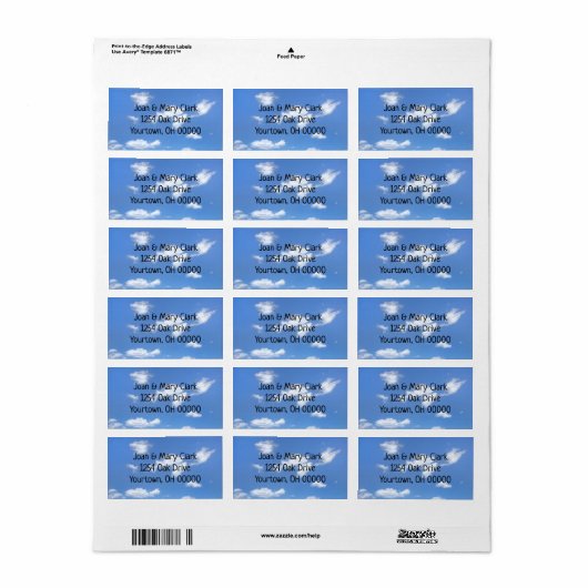 wolken in de zomer etiket (Full Sheet)