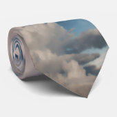 Wolken in een blauwe hemel stropdas (Opgerold)