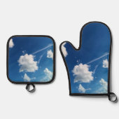 Wolken in het licht ovenwant & pannenlap set (Voorkant)