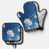 Wolken in het licht ovenwant & pannenlap set (Voorkant / Achterkant)